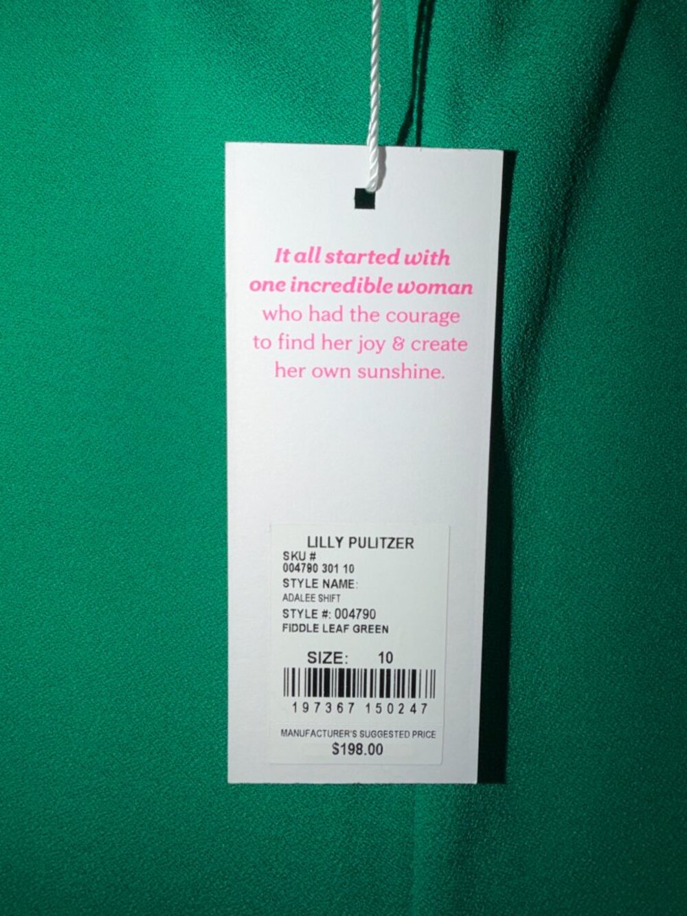 💚 Lilly Pulitzer Adalee Shift Dress – Fiddle Leaf Green – Size 10 – NWT 💚 - Picture 2 of 3